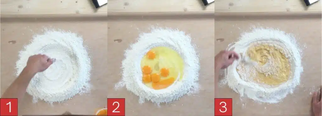 Nudelteig mit Ei selber machen Schritt 1