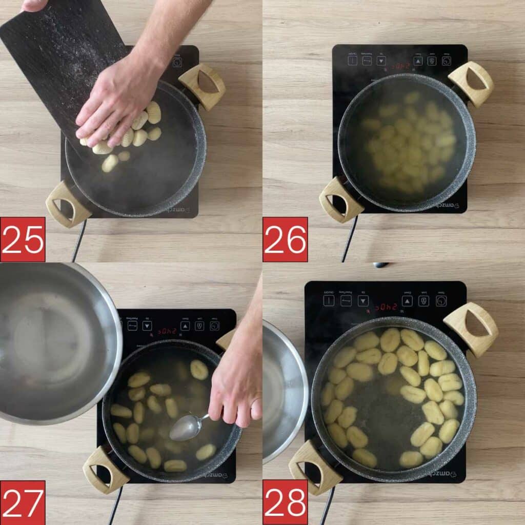 Kartoffelgnocchi mit Pesto Anleitungsbilder 25 bis 28