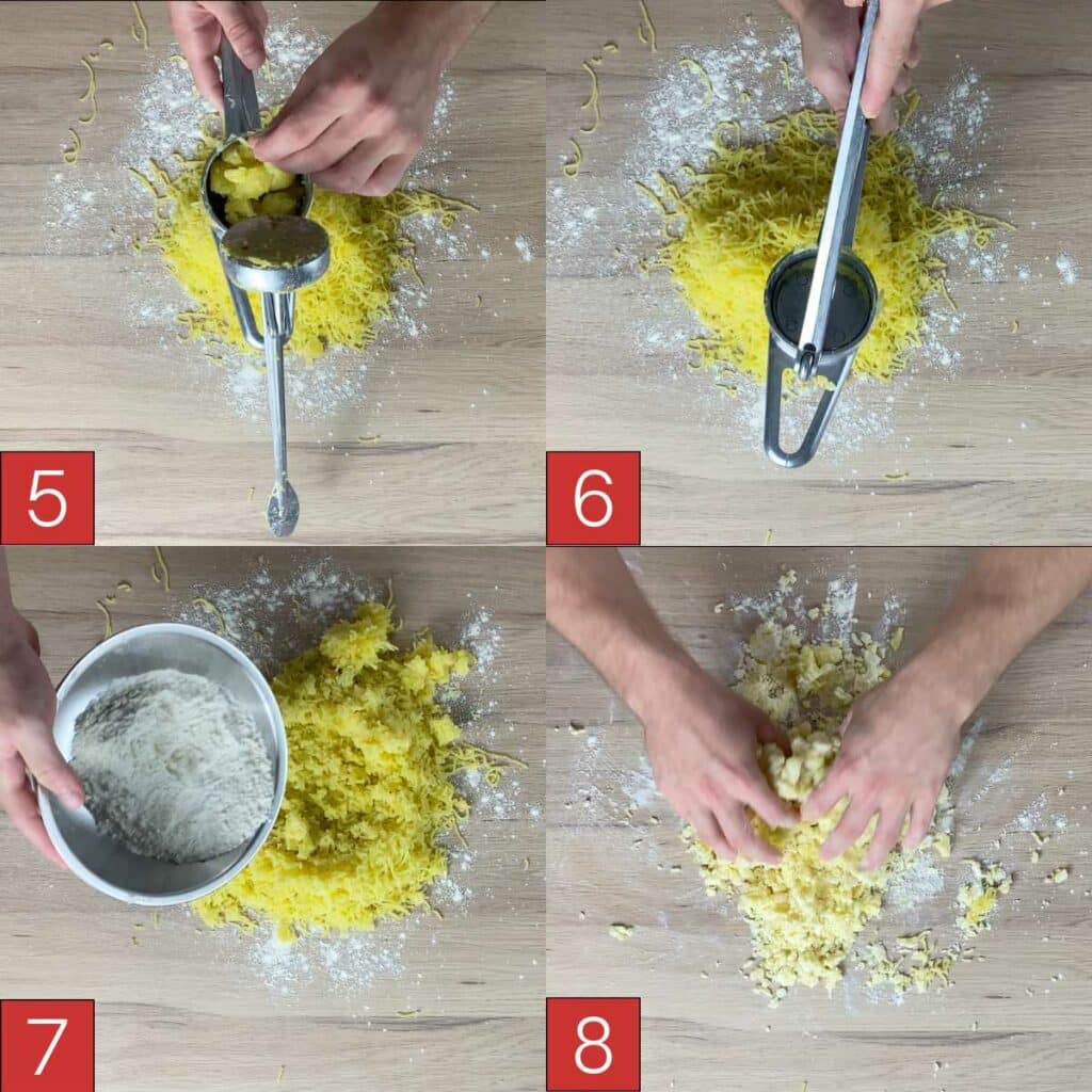 Kartoffelgnocchi mit Pesto Anleitungsbilder 5 bis 8