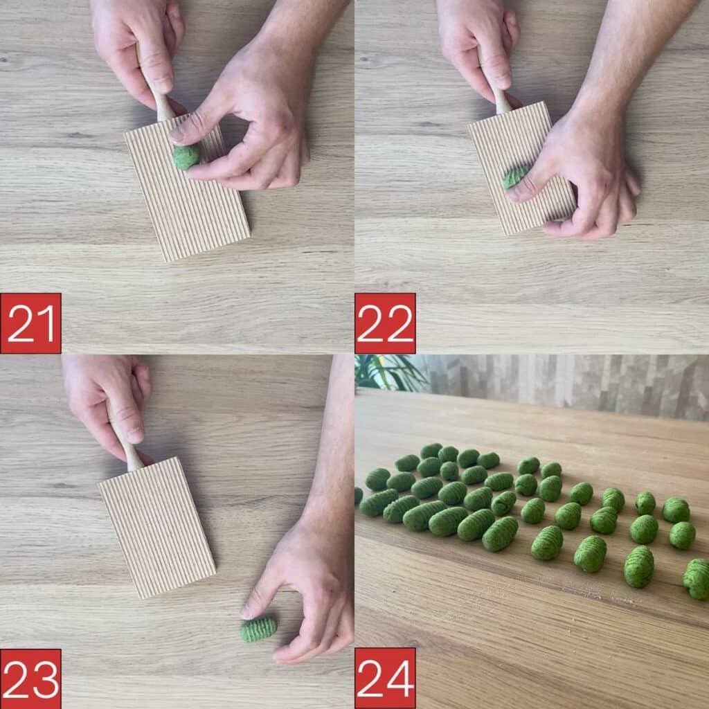 Spinatgnocchi mit Salbeibutter selber machen Anleitungsschritte 21 bis 24